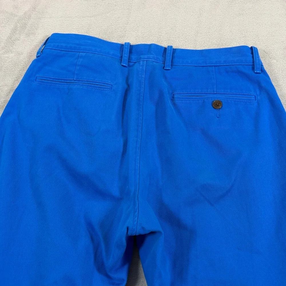 J. Crew Mens 30x30 100% Cotton Chino Pants Royal Blue Straight Leg Solid Zip Fly